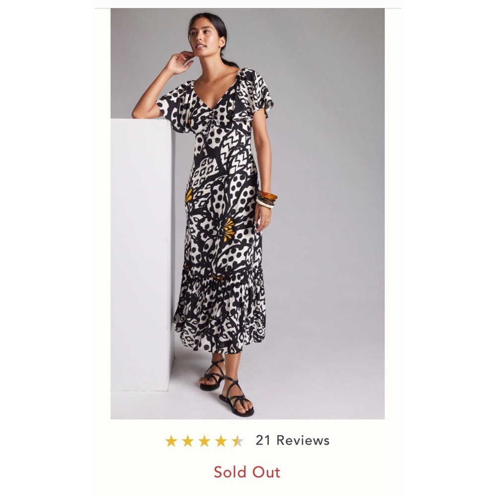 Farm Rio flutter-sleeve maxi dress from Anthropologie
